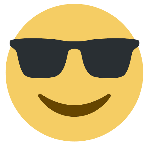 smiling happy face with sunglasses<br />
